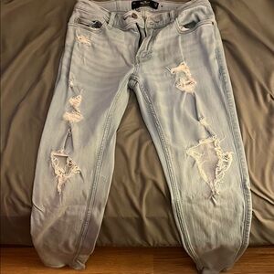 Hollister Light Blue Distressed Skinny Jeans